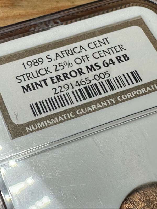 NGC graded error 1 cent coin