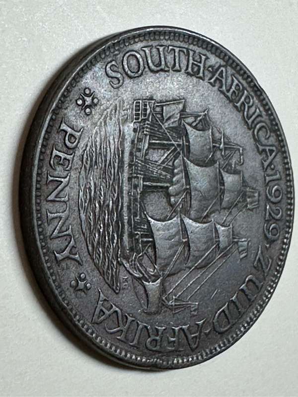 Union of SA 1929 1 penny coin