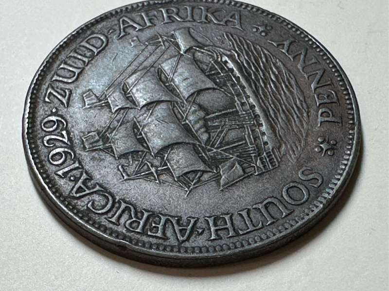 Union of SA 1929 1 penny coin