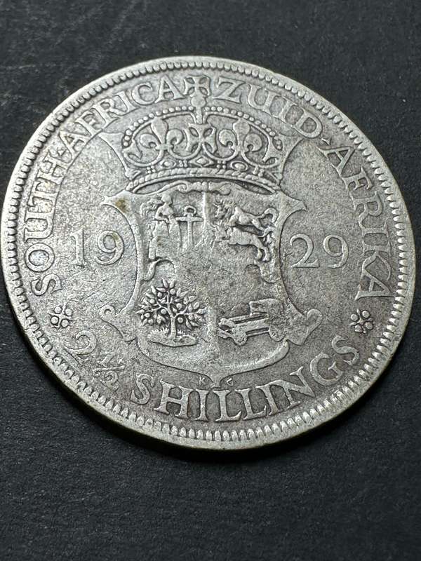 1929 2 1/2 shilling Union of SA coin