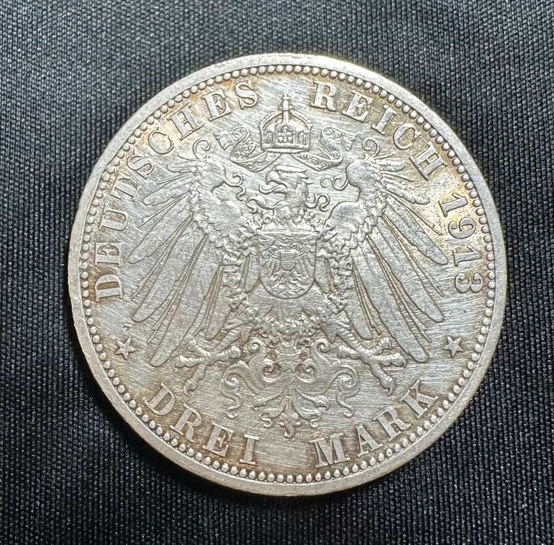 Deutches Reich Drei Mark coin 1913