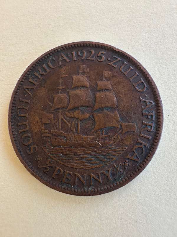 1925 Union Of SA 1/2 penny