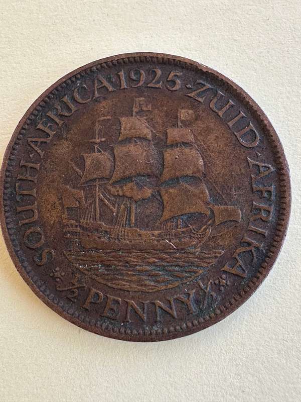 1925 Union Of SA 1/2 penny