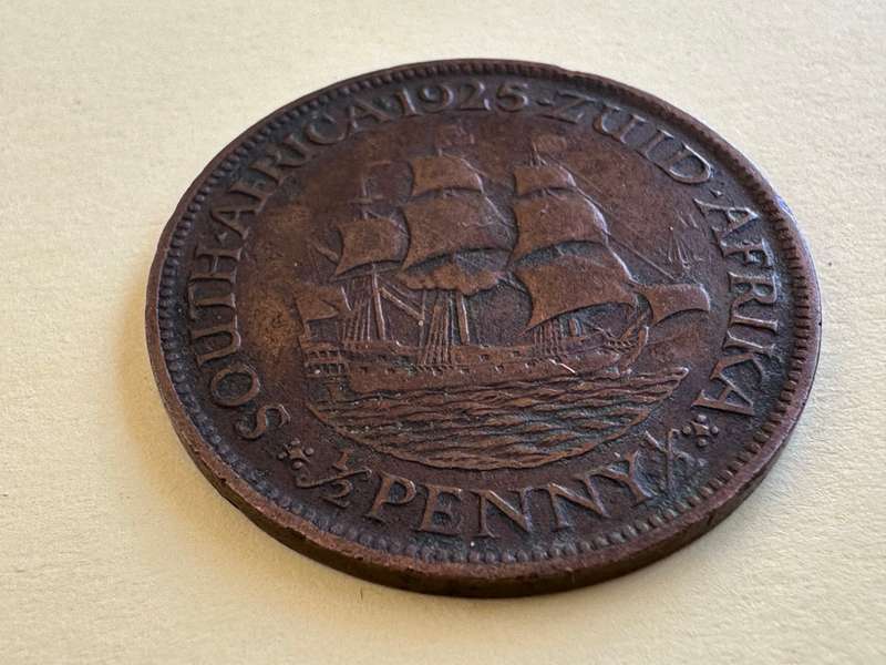 1925 Union Of SA 1/2 penny