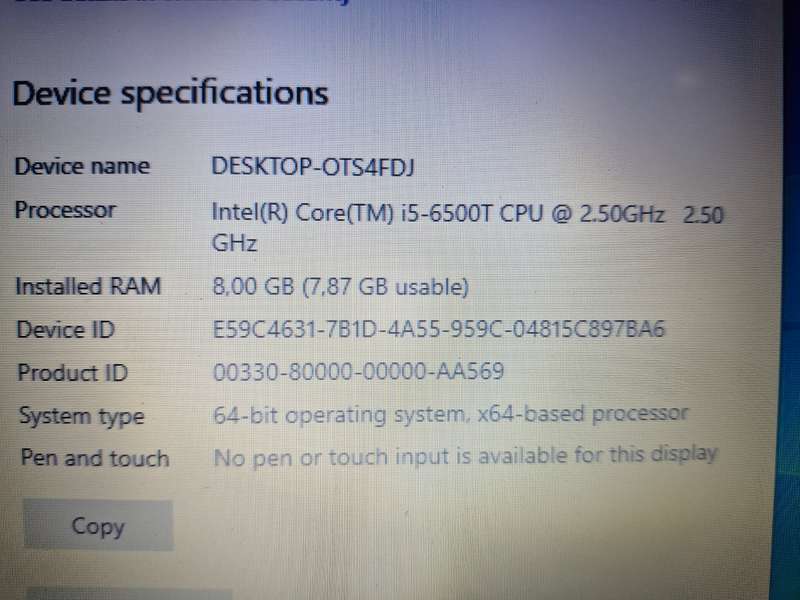 Gigabyte H110, i5 6500T, 8GB Ram combo