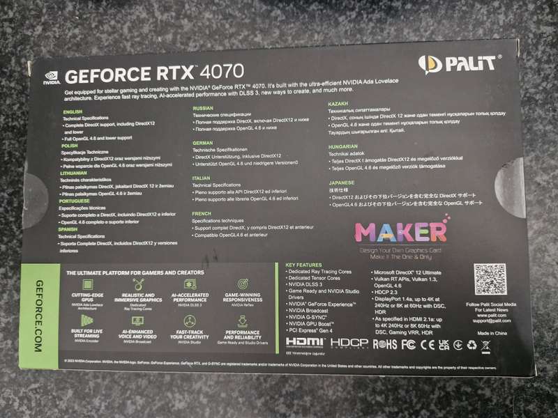 Palit RTX 4070 12GB Graphics Card