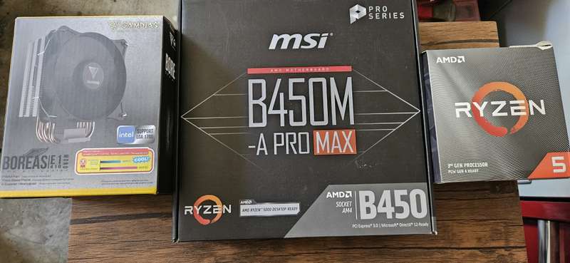 AMD B450M Motherboard , Ryzen 5 3600, 16GB Ram combo