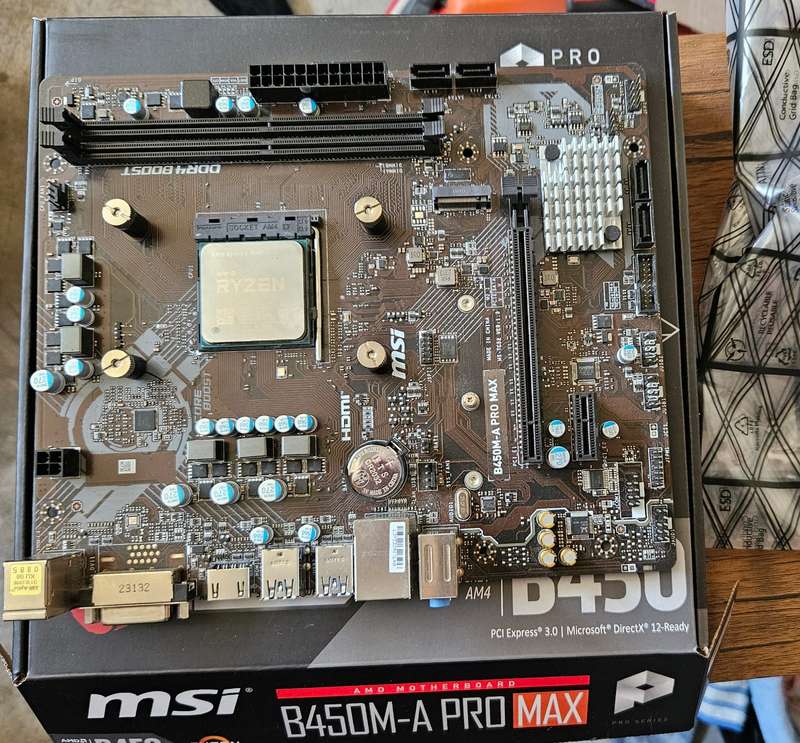 AMD B450M Motherboard , Ryzen 5 3600, 16GB Ram combo