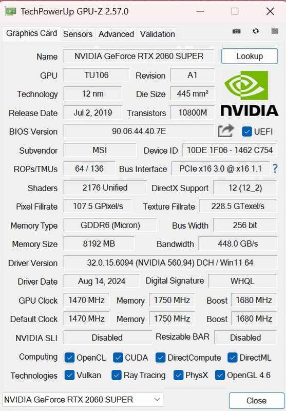 RTX 2060 Super Graphics Card Please Read!