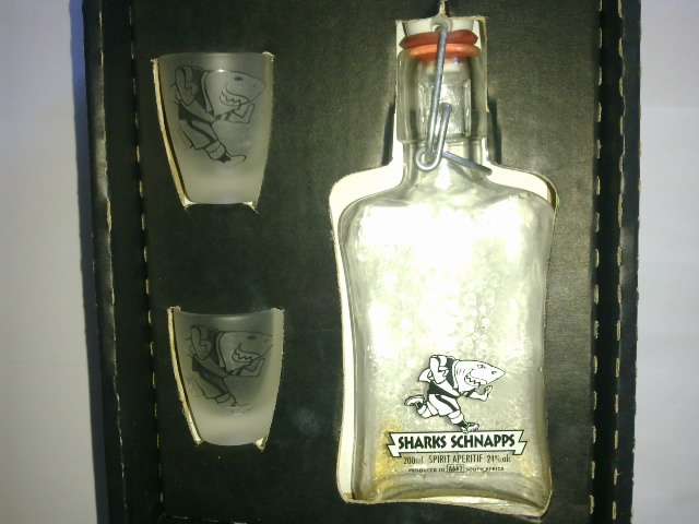 Collectable Rugby novelty - Sharks Schnapps Hip Flask Gift Box