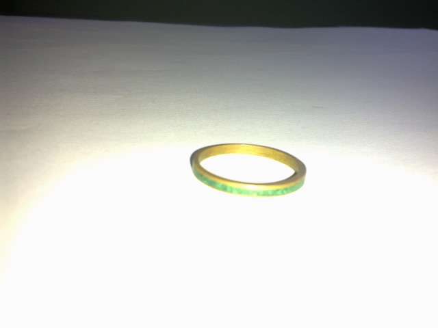 Vintage Malachite Brass Ring 23mm