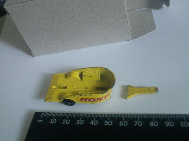 Matchbox Regular Wheels Honda Motorcycle Trailer Lesney England #38c