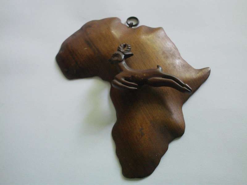 Collectable Rugby novelty - Vintage Springbok on Africa Background 1950's Reduced to sell