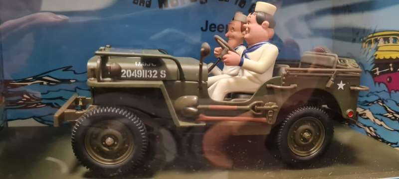 Gate 1/18 Jeep Willys with Laurel And Hardy Go To Sea diecast   Gate Willy's Jeep 1:18 Diecast