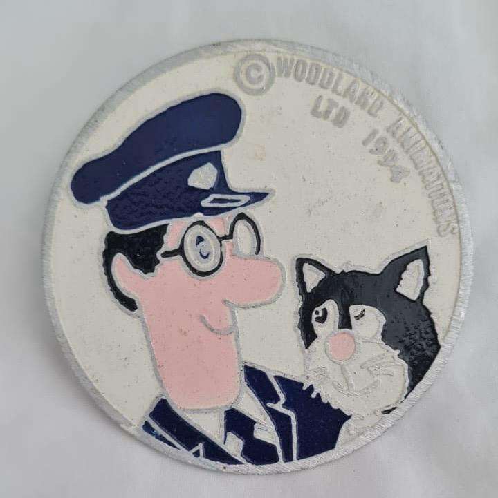 Postman Pat and His Black and White Cat VINTAGE PIN