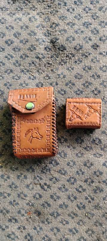 Leather Sigret And Matchbox Holders