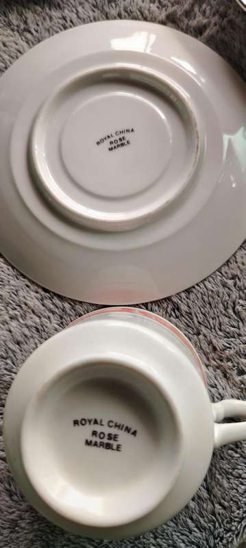 ROYAL CHINA ROSE MARBLE TEA SET