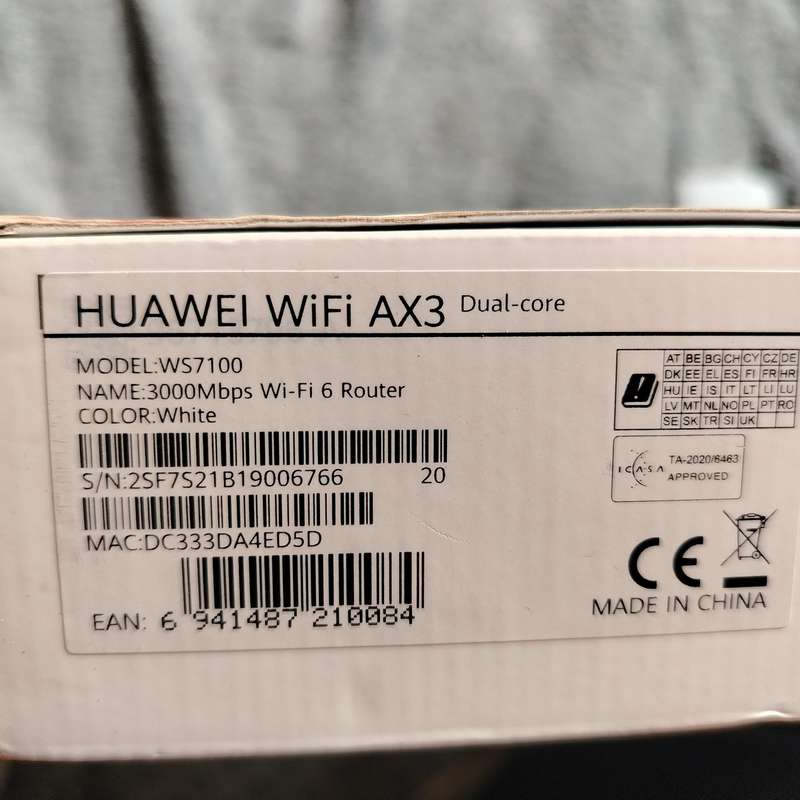 Huawei AX3 AX3000 (WS7100) Dual Band Wi-Fi Router, Dual-core Wi-Fi 6 Plus Revolution