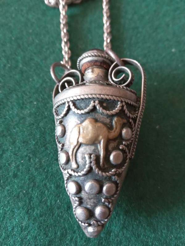 Vintage Egyptian Perfume Bottle Pendant