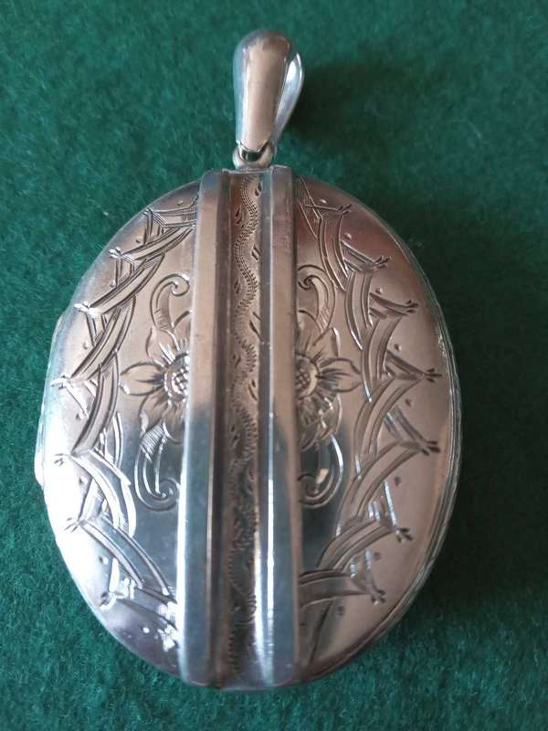Large Antique Sterling Silver Locket