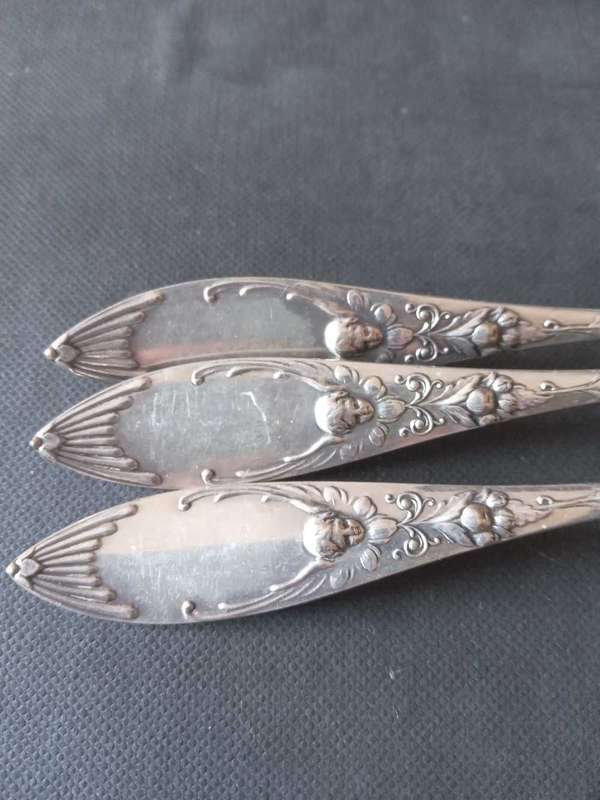 3 x Vintage German Silver Teaspoons - (62.6g)