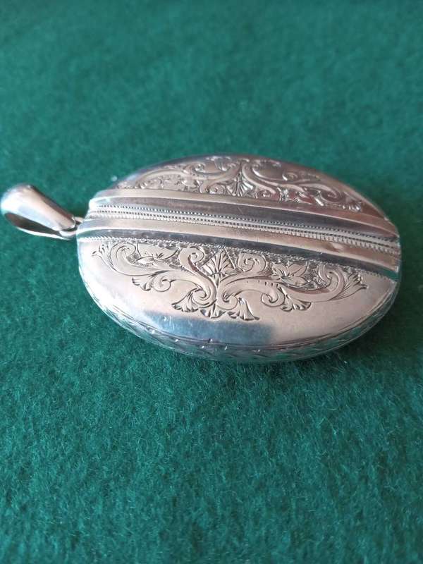Large Antique Sterling Silver Locket