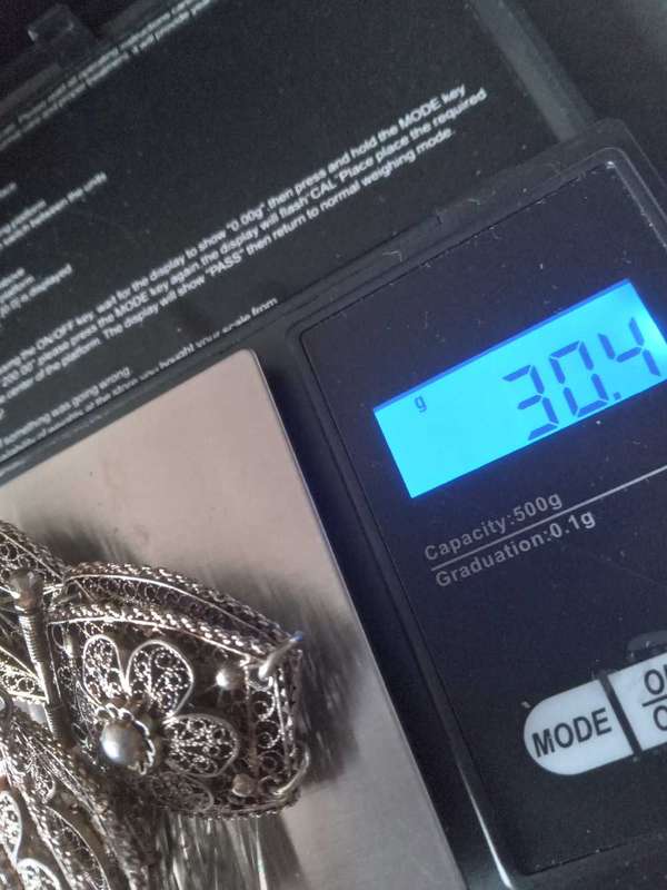 Vintage Gilded Silver Filigree Bracelet