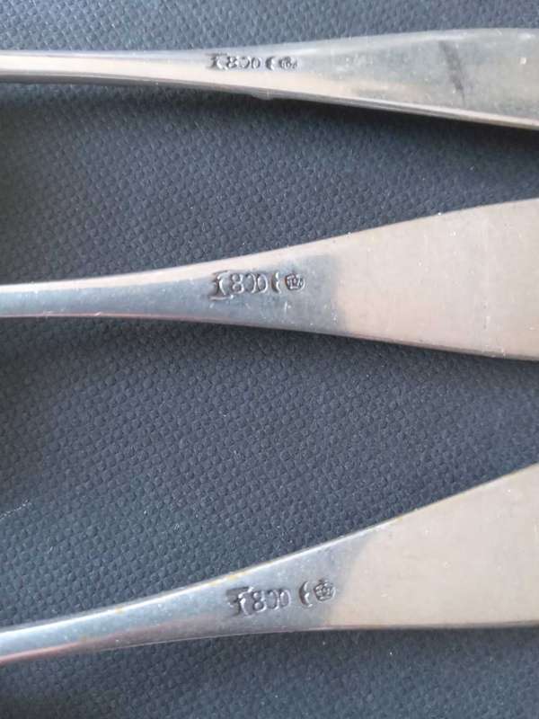 3 x Vintage German Silver Teaspoons - (62.6g)
