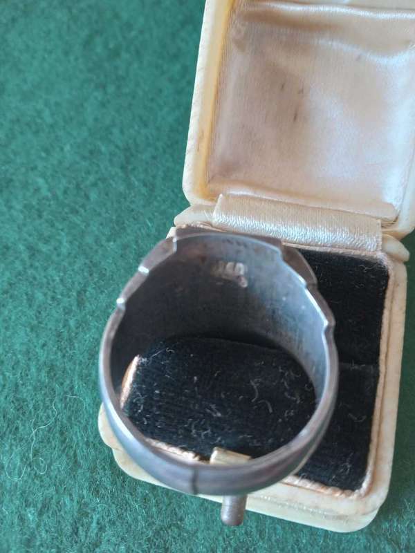 Rare Vintage Sterling Silver Gold And Enamel Peruvian "Coat Of Arms" Ring