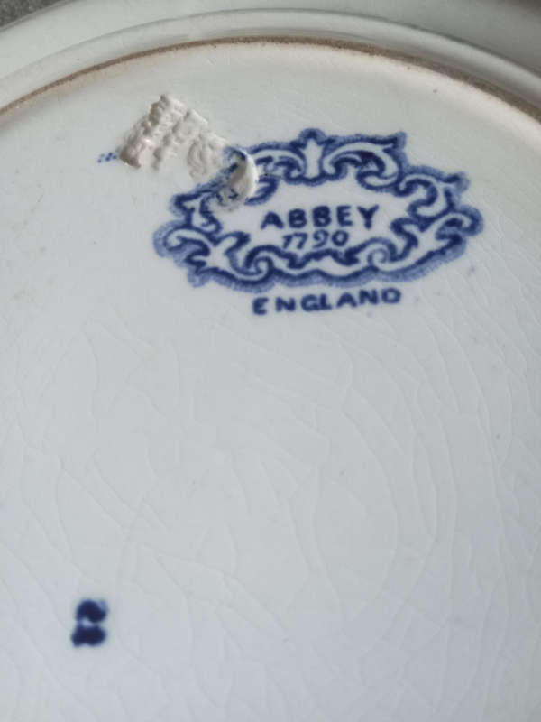 Abbey Ware Blue And White Side Plate And White horse