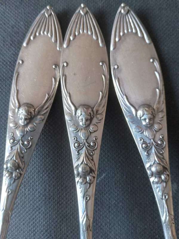 3 x Vintage German Silver Teaspoons - (62.6g)
