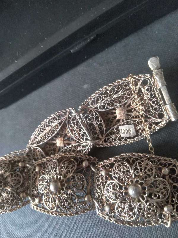Vintage Gilded Silver Filigree Bracelet