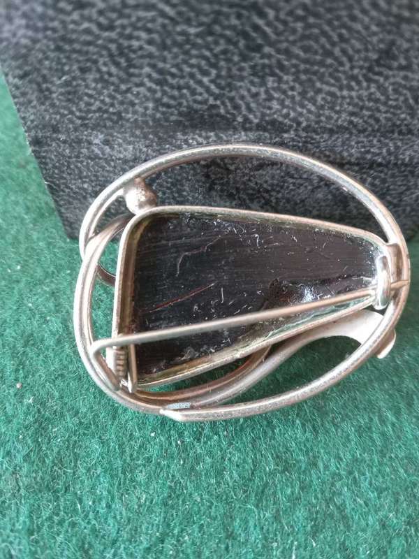 Vintage Modernist Amber Brooch