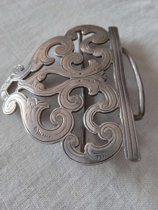 Antique Hallmarked Silver Half Of A Nurse's Belt Buckle