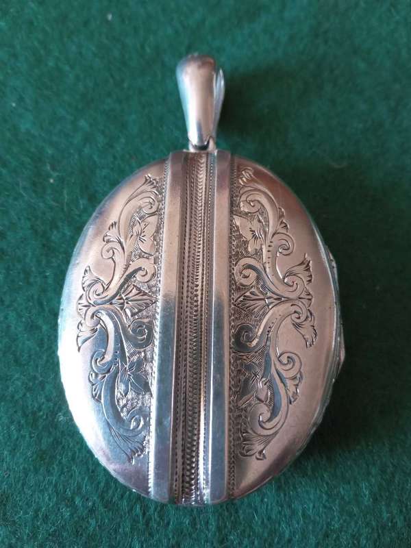 Large Antique Sterling Silver Locket