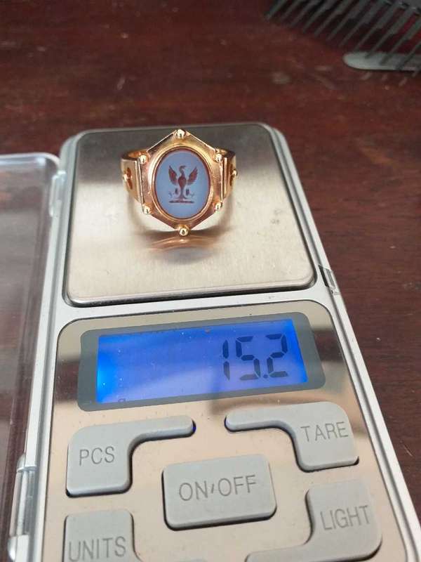 A Very Rare Antique 18ct Gold And Sardonix Spread Eagle Seal Ring - (15.2g)