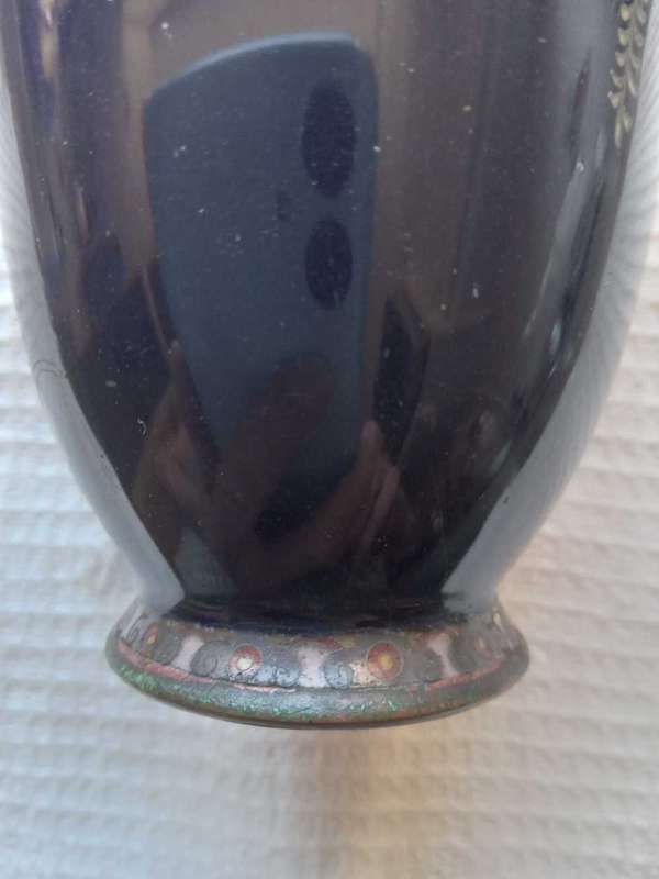 Rare Antique Miniature Meiji Period Cloisonne Enamel Vase - Hayashi? Jubei? (1868-1912)
