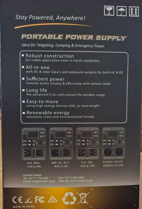 RENTECH PPS750 PORTABLE POWER STATION