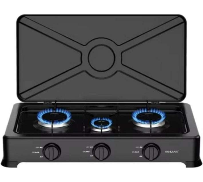 Sokany Generous Surface 3-Burner Gas Cooker Stove (SK-6003)