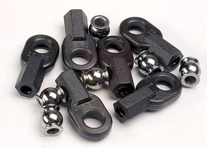 Traxxas - Rod ends, Long (6)/ hollow ball connectors (6)