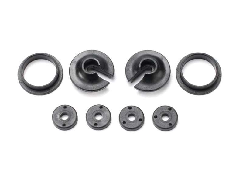 Traxxas - Spring retainers, upper & lower (2)/ piston head set (2-hole (2)/ 3-hole (2))