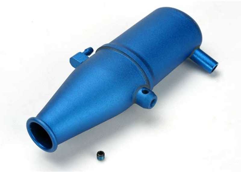 Traxxas - Tuned pipe, Aluminum, blue anodized