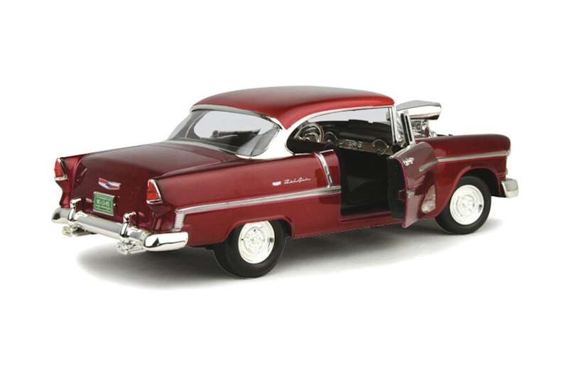 Motormax - 1:18 1955 Supercharged Chevy Bel Air  - Met. Burgundy