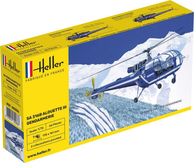 Heller  1:72 Aerospatiale SA 316B Alouette III Gendamerie