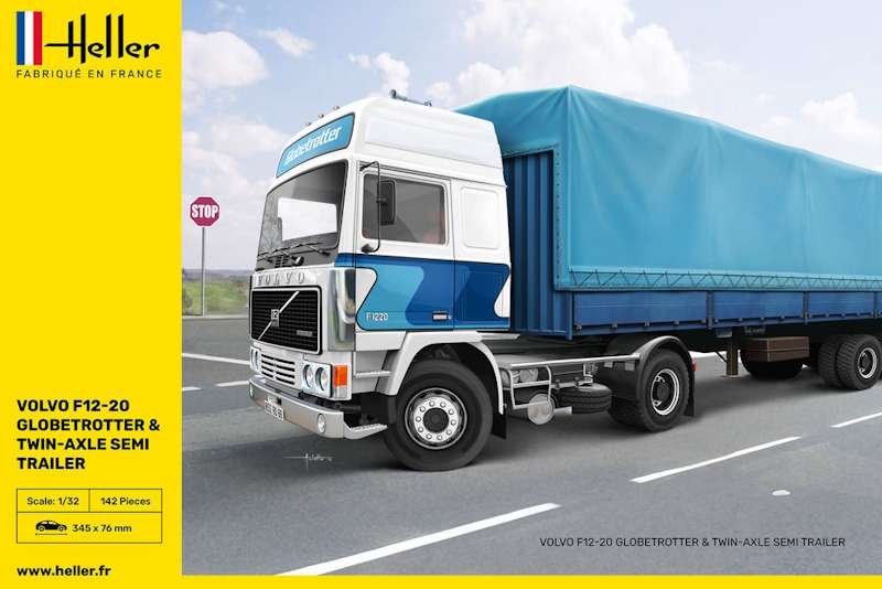 Heller  1:32 Volvo F12-20 Globetrotter & Twin-Axle Semi Trailer