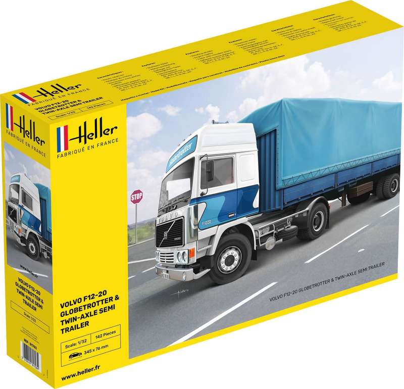 Heller  1:32 Volvo F12-20 Globetrotter & Twin-Axle Semi Trailer