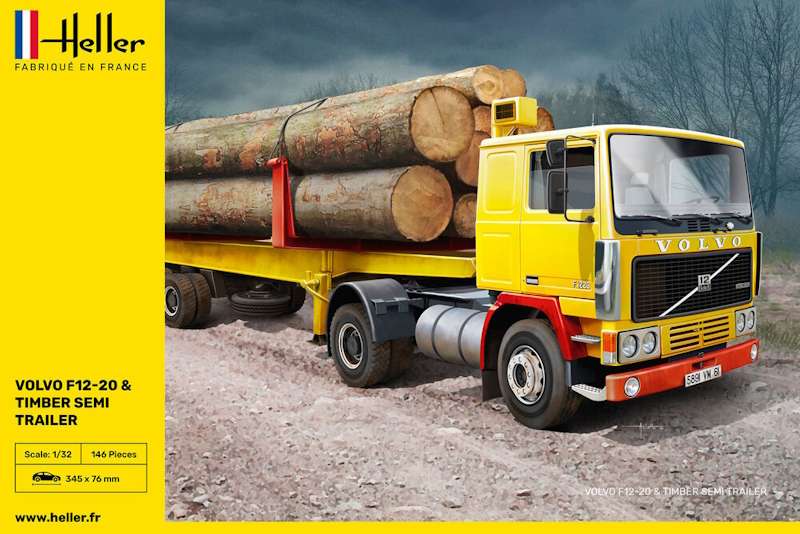 Heller  1:32 Volvo F12-20 Globetrotter with Timber Semi Trailer