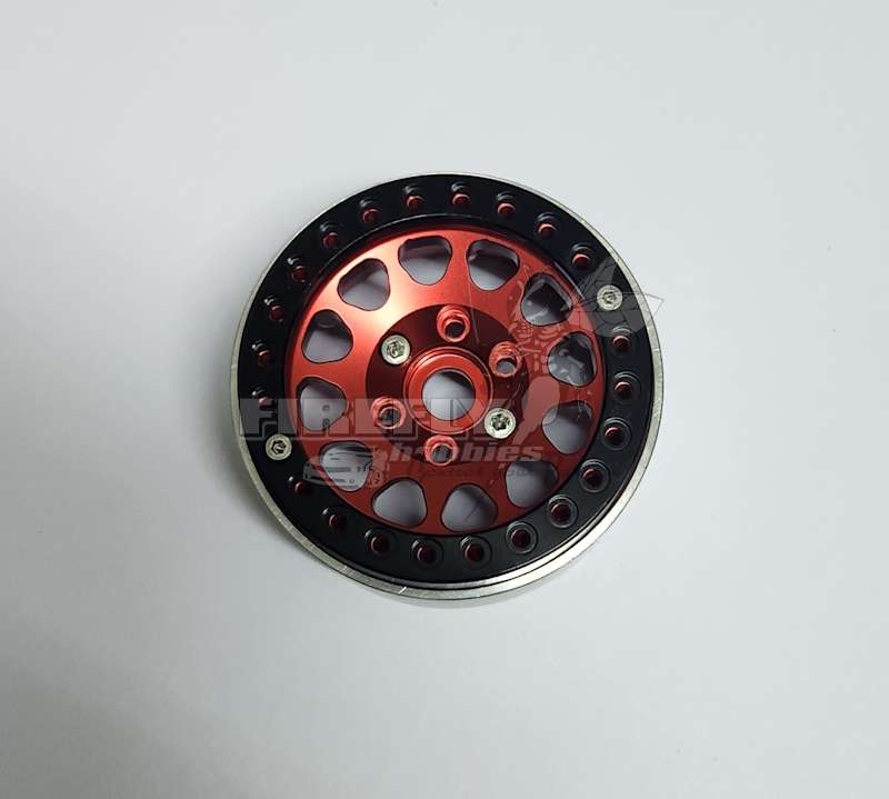 Thunder Innovation  1.9 Metal Beadlock Wheels  Red/ Black (4pcs)