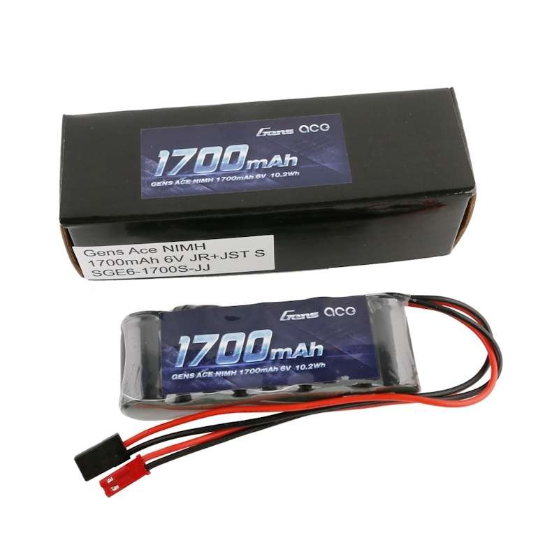 Gens Ace  1700mAh 6V Flat Pack NiMh (JR+JST)