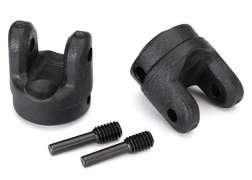 Traxxas - Yokes, transmission (2) / 4x15mm screw pins (2)